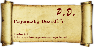 Pajenszky Dezsér névjegykártya
